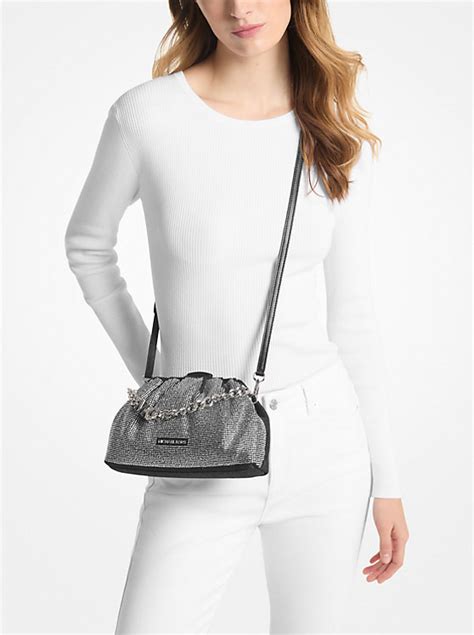 Nola Small Crystal Embellished Metallic Crossbody Bag 